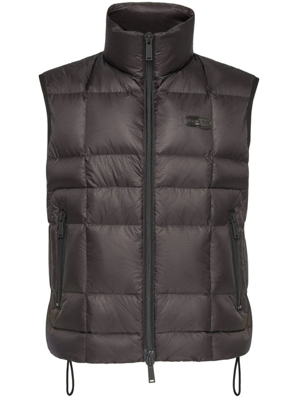 high-neck padded vest