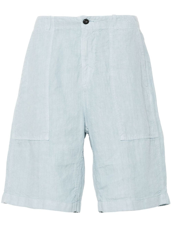 linen straight-leg shorts