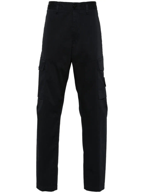 Compass-badge straight-leg trousers