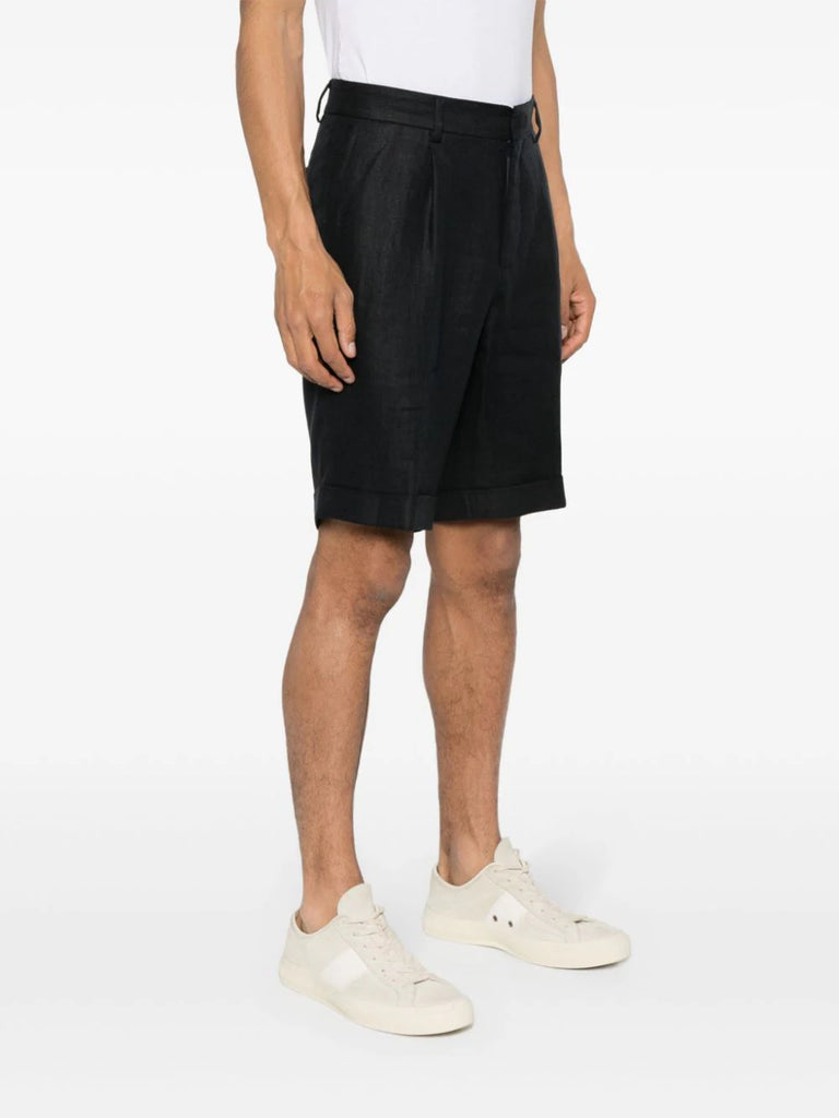 Leinenshorts mit Bügelfalten 