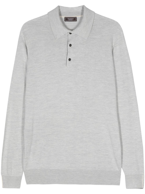 mélange longsleeved polo shirt