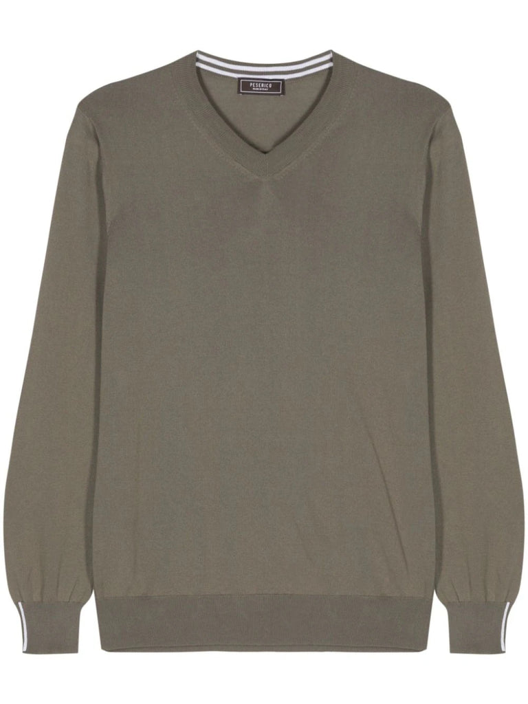 fine-ribbed cotton jumper