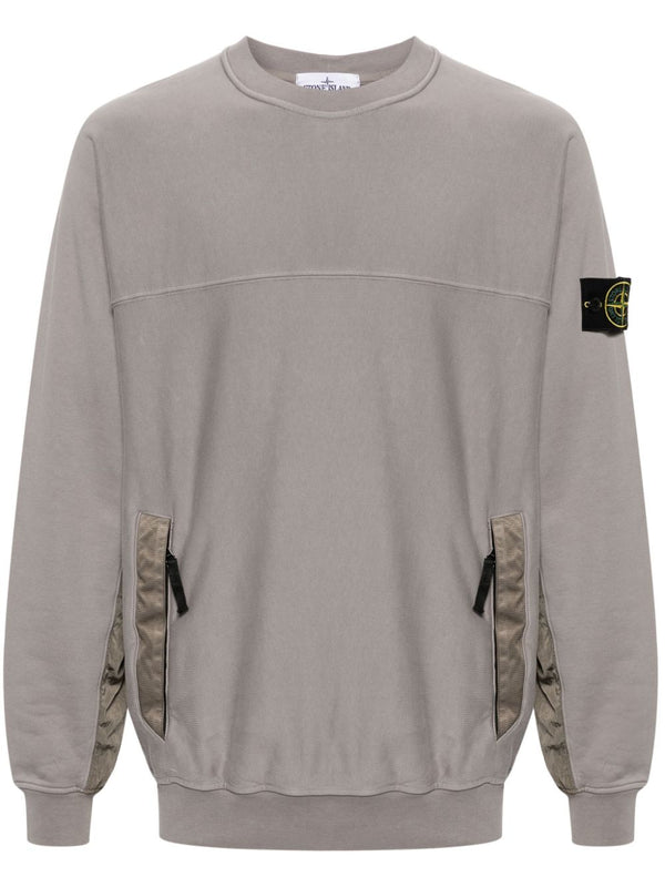 Compass-badge panelled sweatshirt