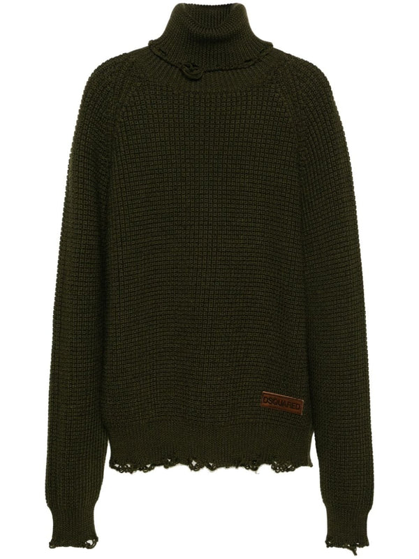 roll-neck wool jumper