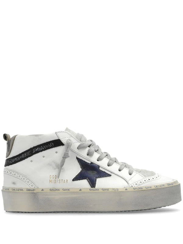 Mid Star high-top leather sneakers