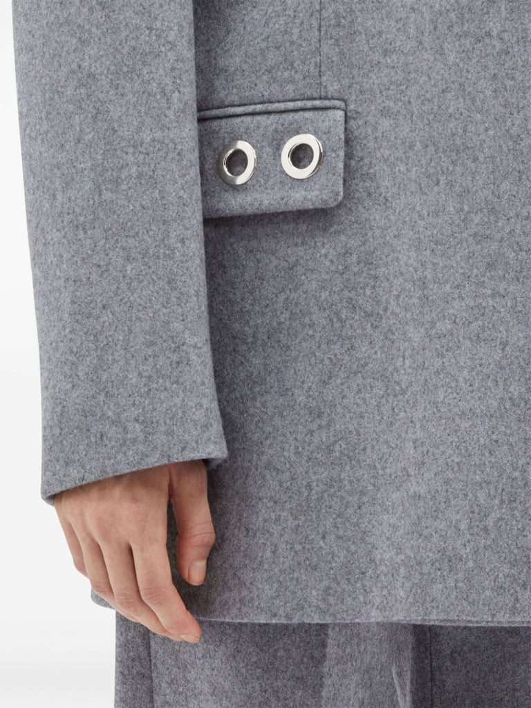 eyelet-embellished single-breasted blazer