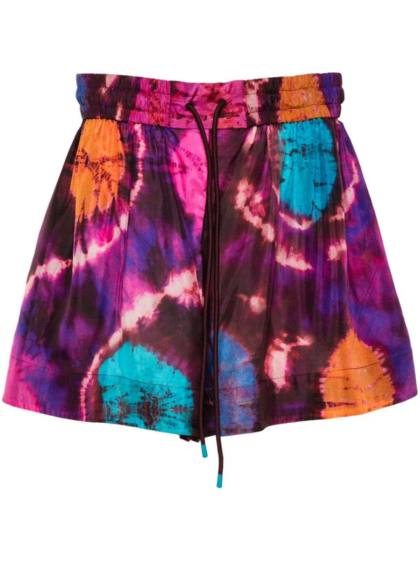 tie-dye silk shorts