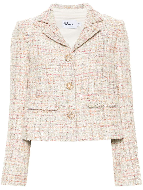 sequin-embellished tweed jacket