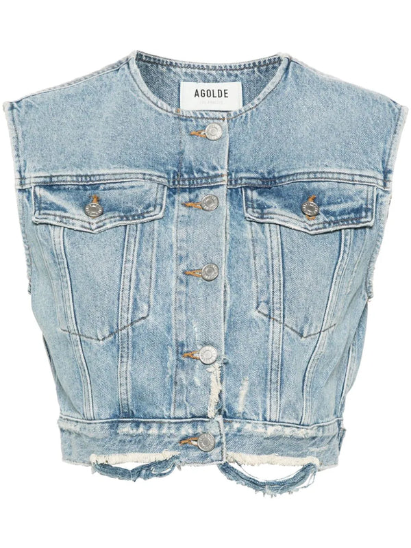 Leo cotton denim vest