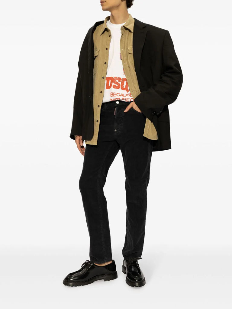 corduroy slim-cut jeans