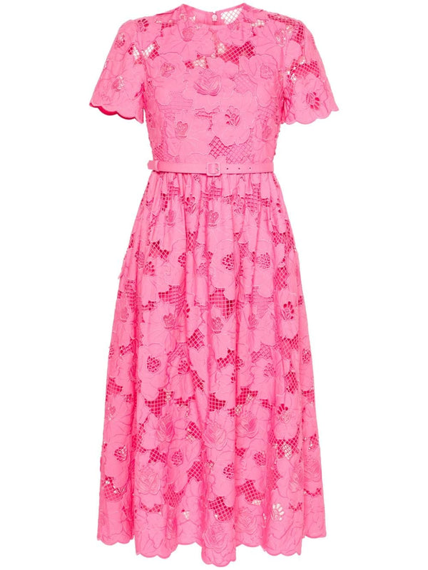 guipure-lace midi dress