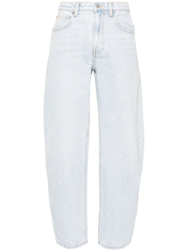 high-rise tapered jeans