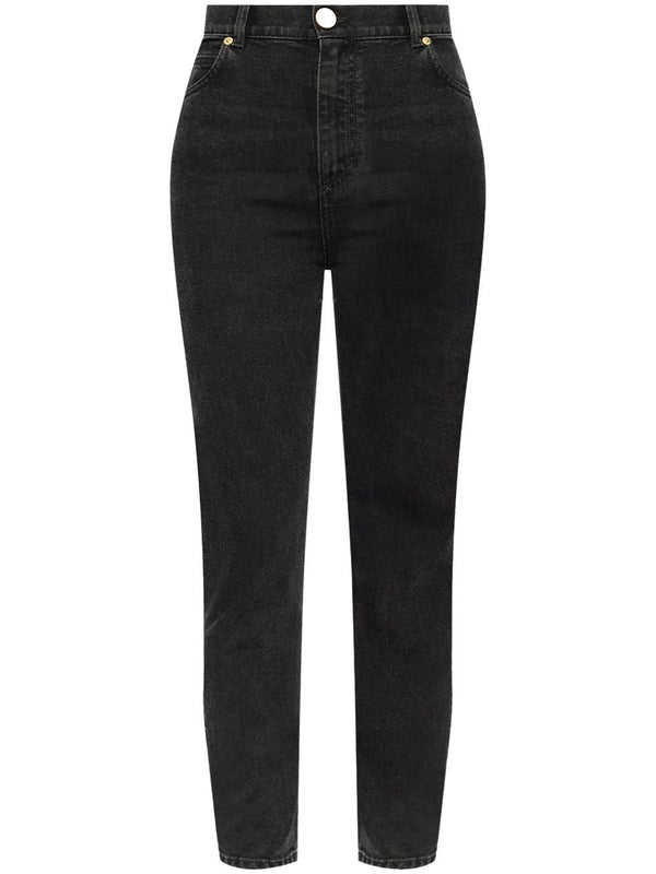 high-rise slim fit jeans