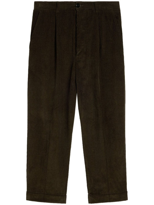 Carrot cotton cropped trousers