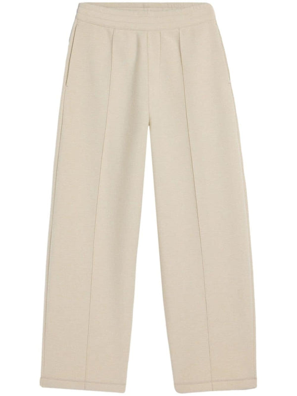 high-waisted pleated trousers