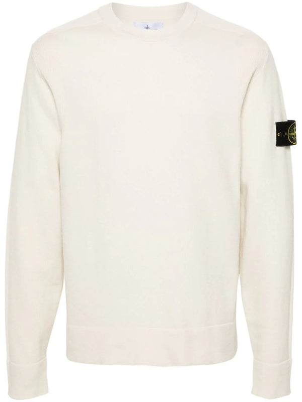 Compass-badge wool blend jumper