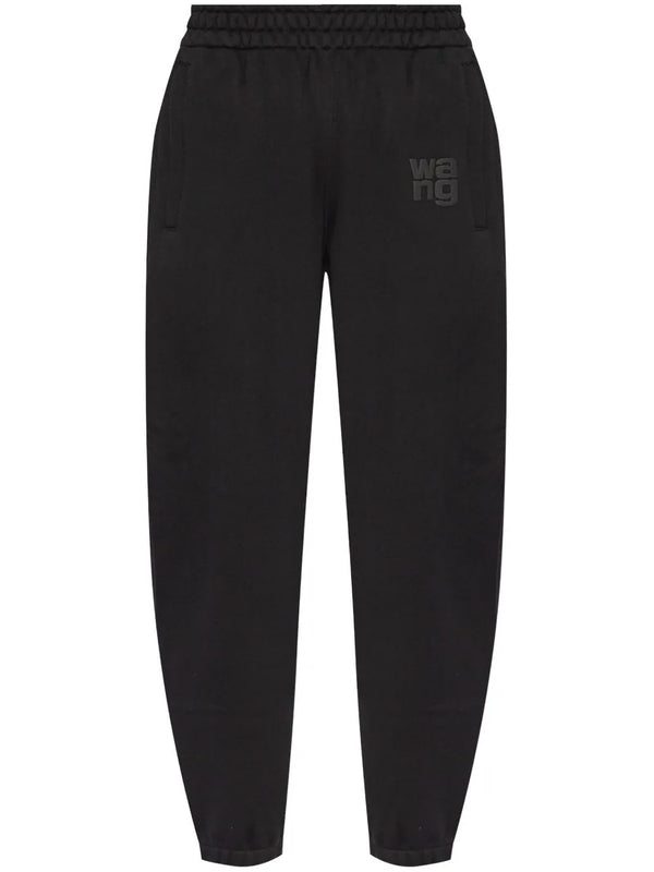 puff-logo cotton track pants