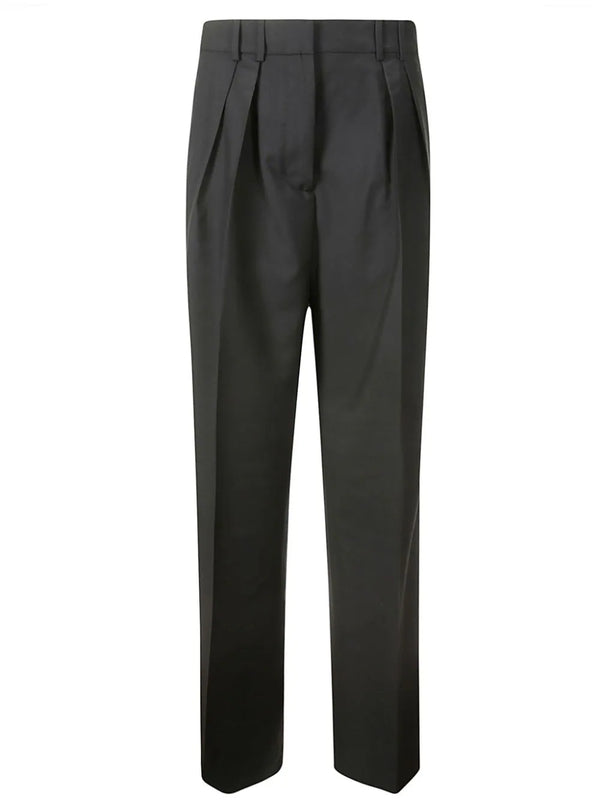 pleated slim-fit trousers