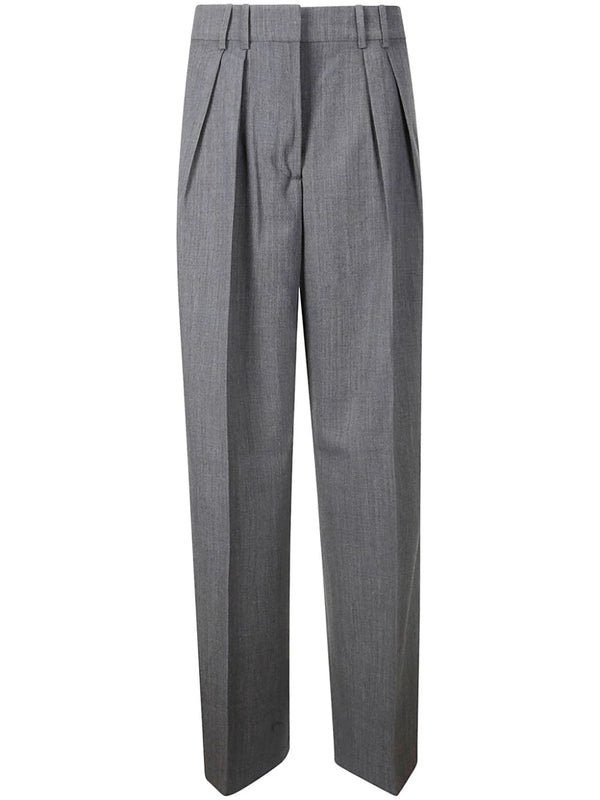 pleated slim-fit trousers