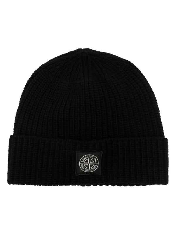 logo-patch virgin wool beanie