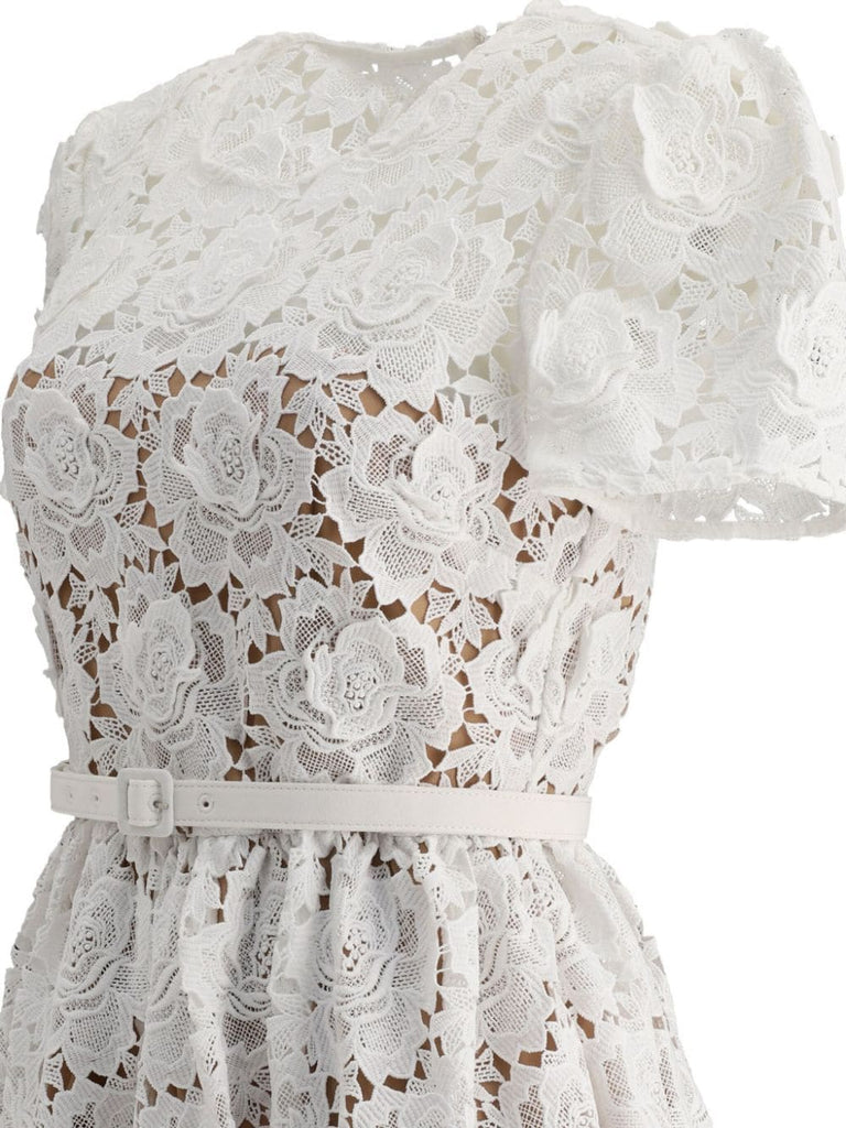 floral-lace midi dress