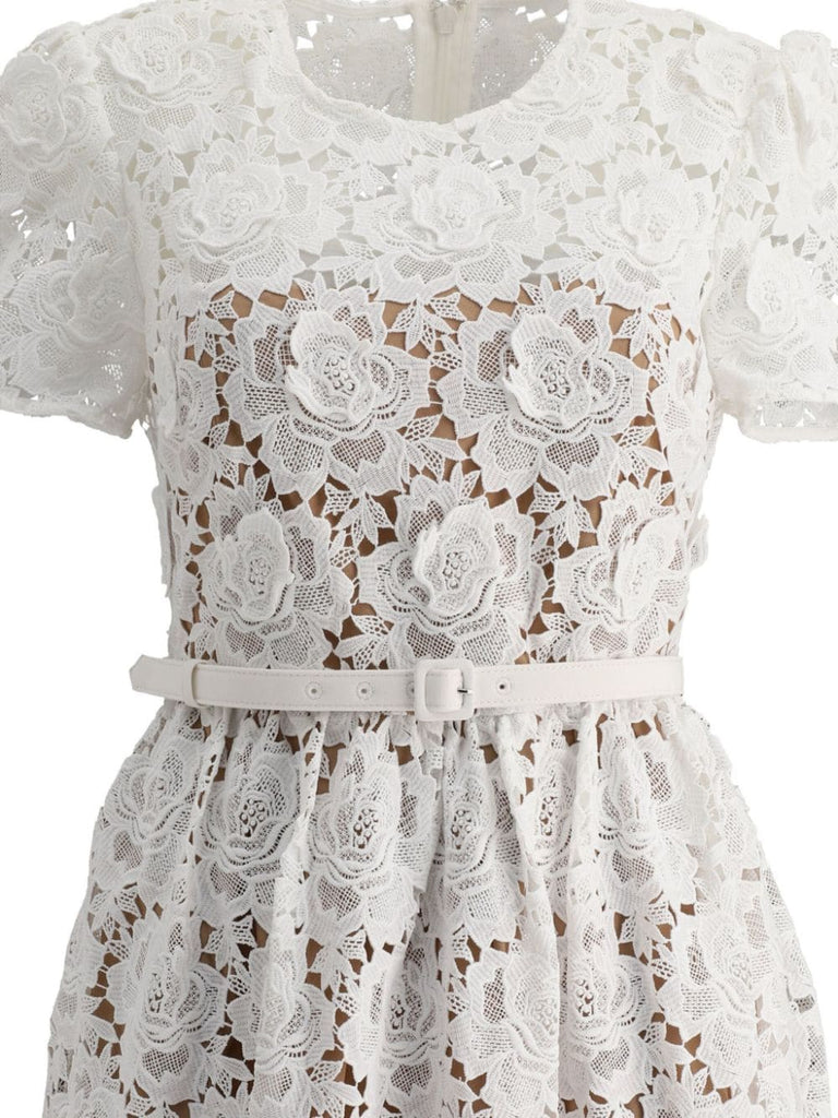 floral-lace midi dress