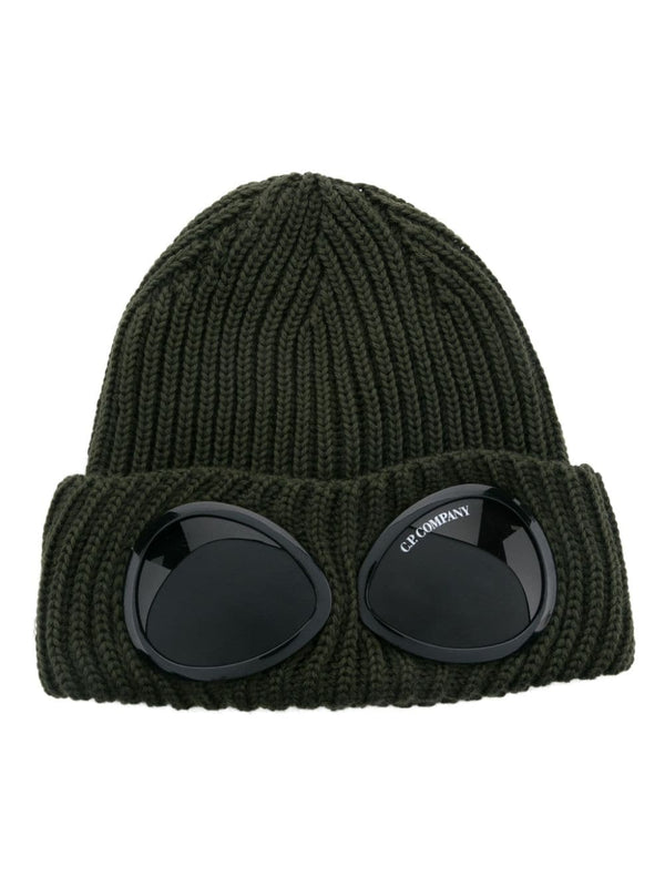 Goggle-detail ribbed beanie