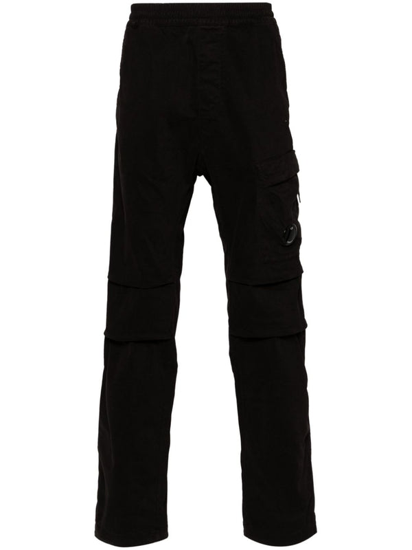 Lens-detail tapered-leg trousers