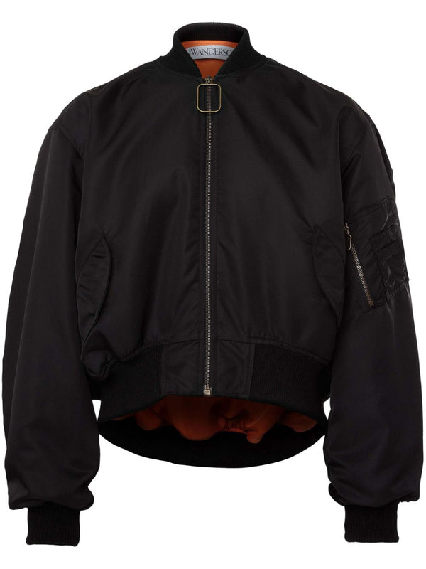 curved-hem bomber jacket