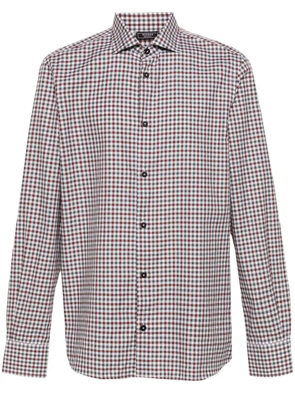 gingham-check shirt