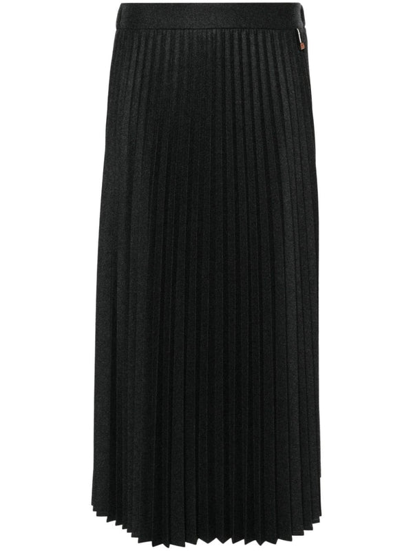 plissé midi skirt