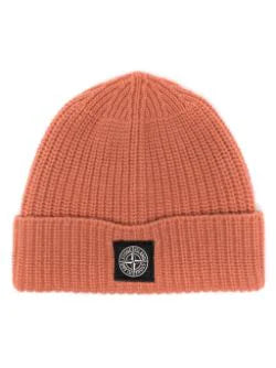 Compass-patch beanie hat