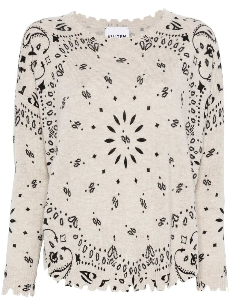 bandana-print sweater