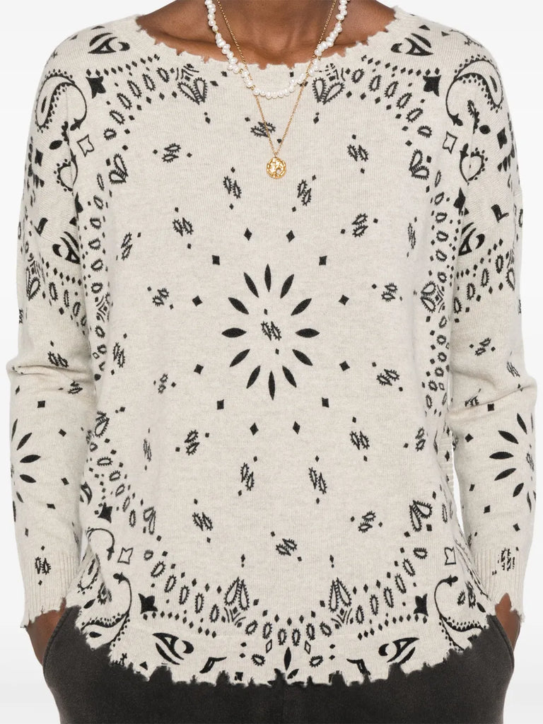bandana-print sweater