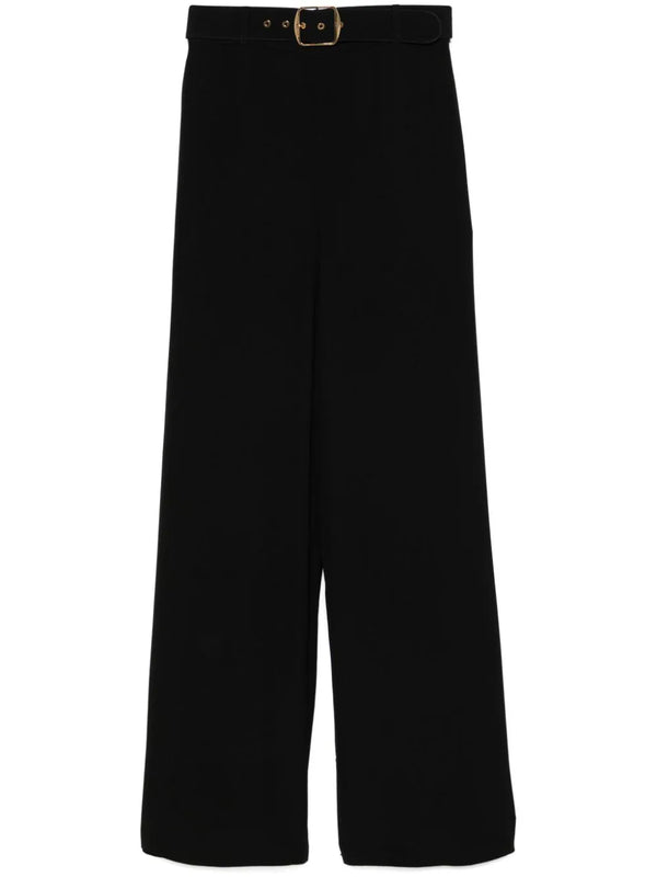 belted wide leg trousers