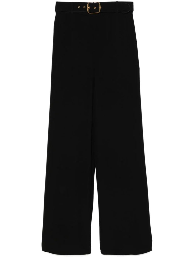 belted wide leg trousers