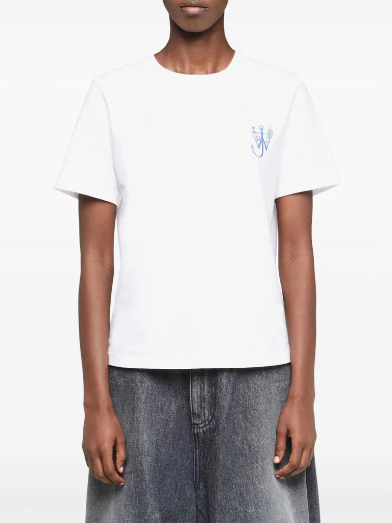 anchor-embroidery printed T-shirt