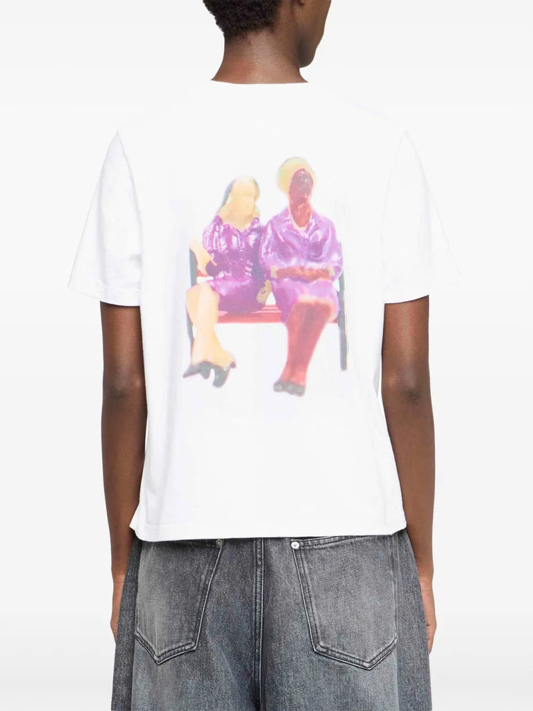 anchor-embroidery printed T-shirt