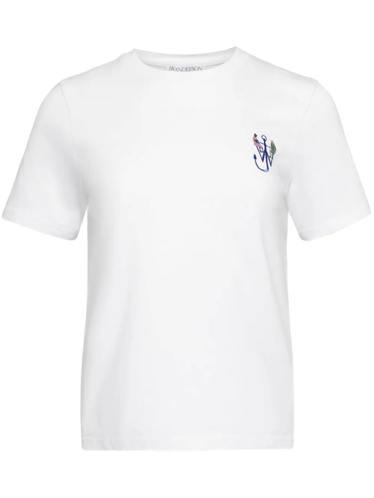anchor-embroidery printed T-shirt