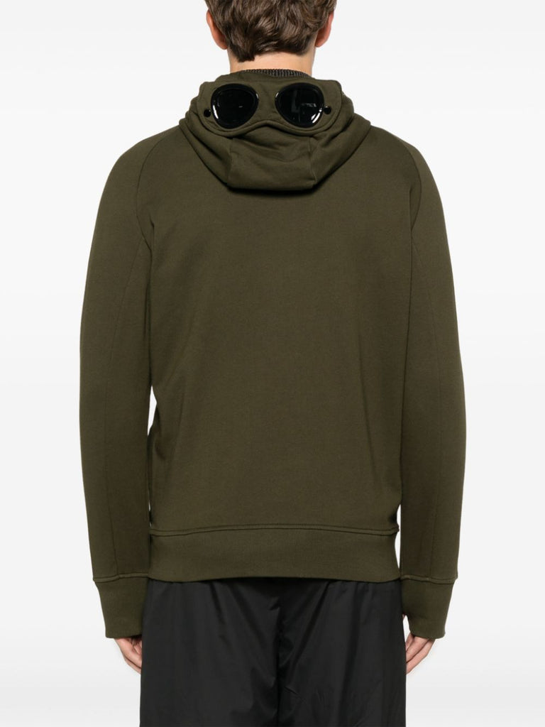 Kapuzenjacke mit Reißverschluss und Brillendetail 