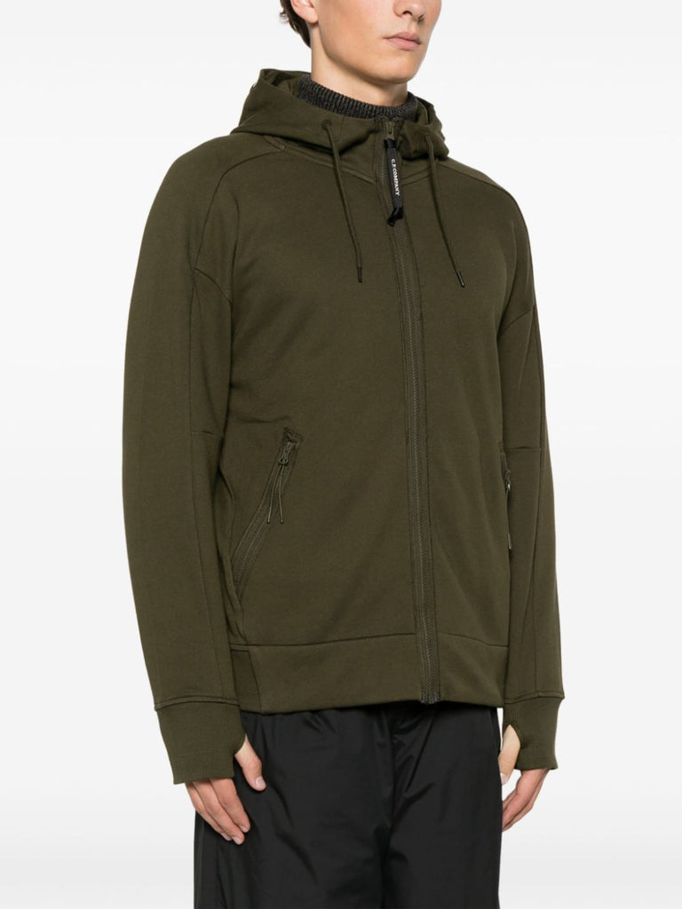 Kapuzenjacke mit Reißverschluss und Brillendetail 