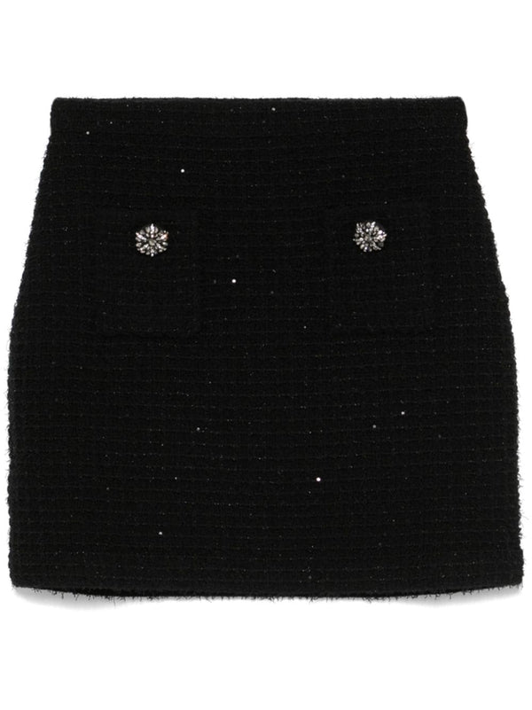 textured knit mini skirt