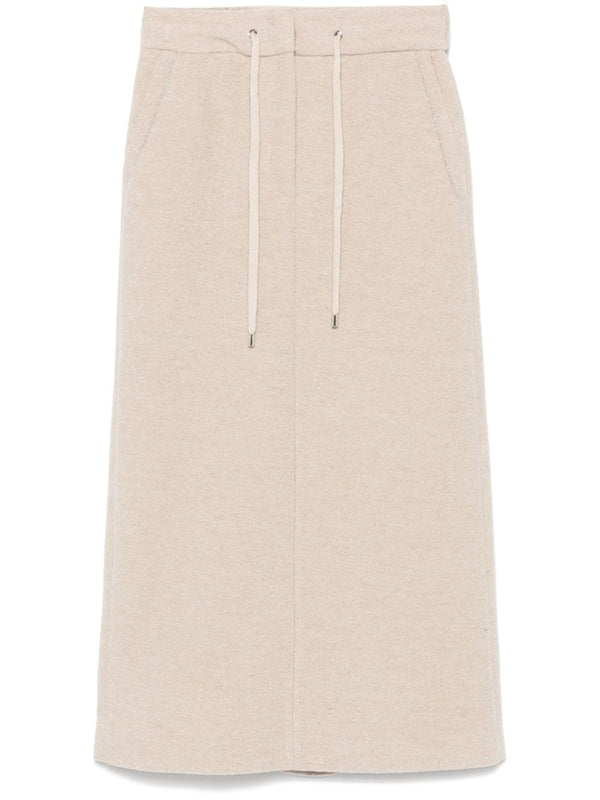 lurex-detail midi skirt