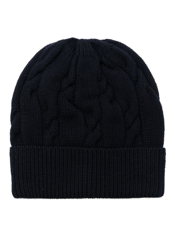 cable-knit beanie