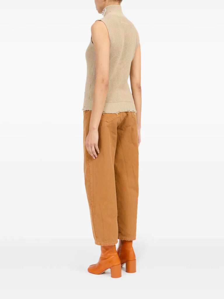 zip-up knitted top
