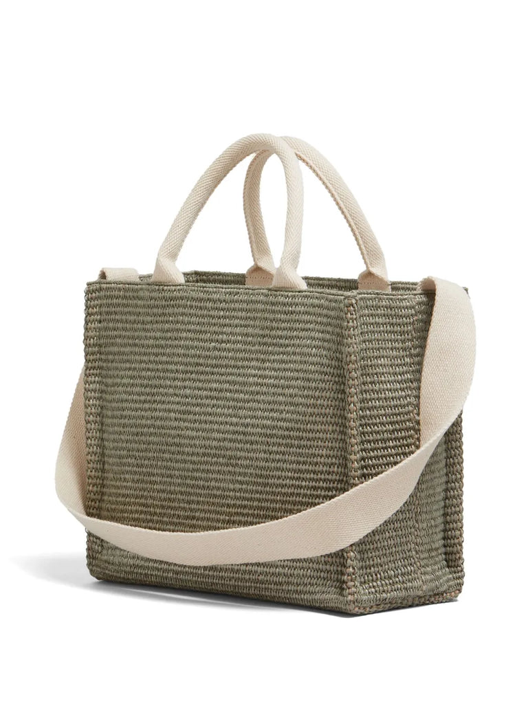 small raffia tote bag