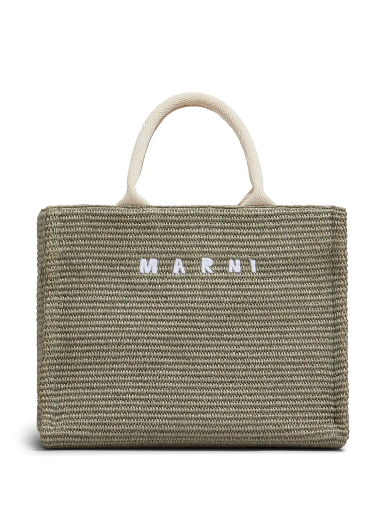 small raffia tote bag