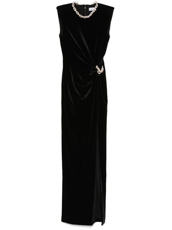 embellished velvet maxi dress