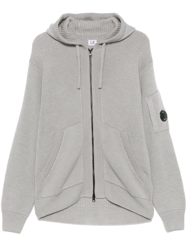 knitted zip-up hoodie