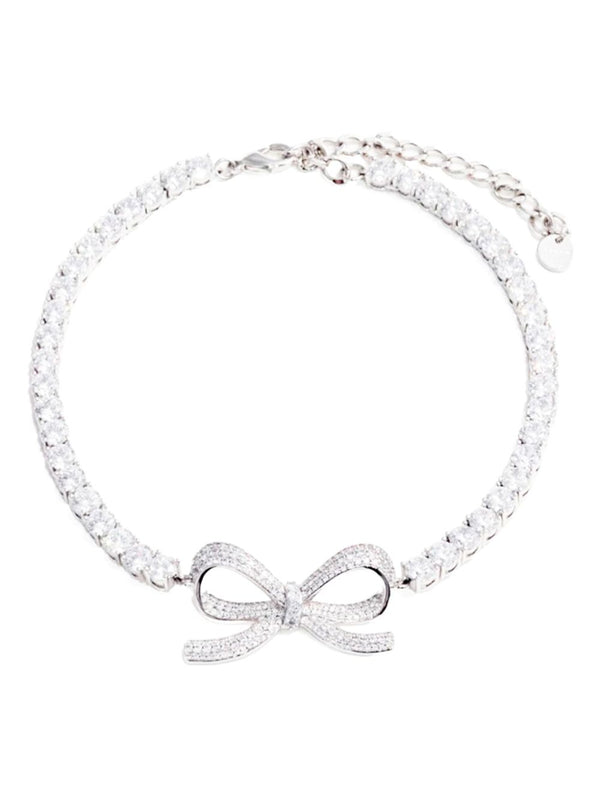 diamante bow tennis choker